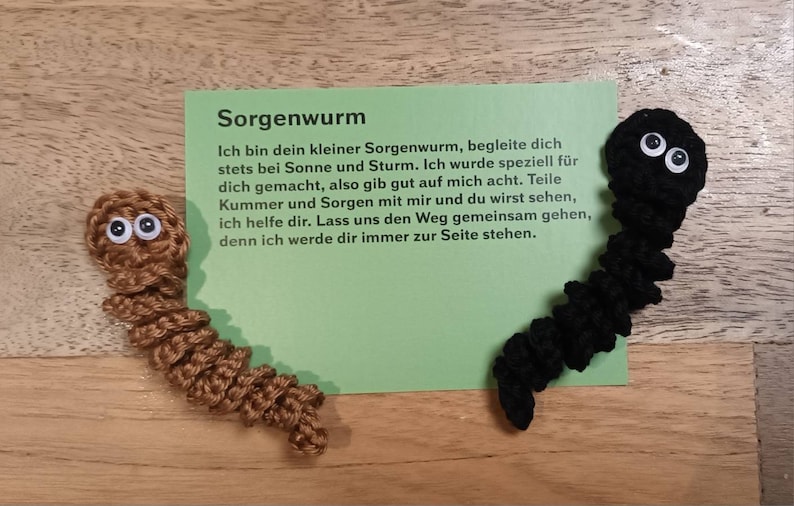 Sorgenwurm, Worry Worms, Geschenk, Mitbringsel, Give Away, - Etsy.de