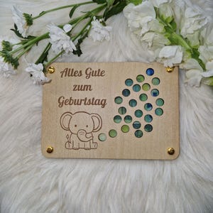 Geburtstagskarte aus Holz, Geschenkkarte, Geburtstag, Kindergeburtstag, Geschenkkarte, Geschenkgutschein, Geldkarte