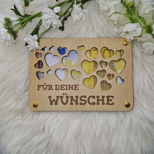 Geburtstagskarte aus Holz, Geschenkkarte, Geburtstag, Kindergeburtstag, Geschenkkarte, Geschenkgutschein, Wunschkarte, Wunschgutschein