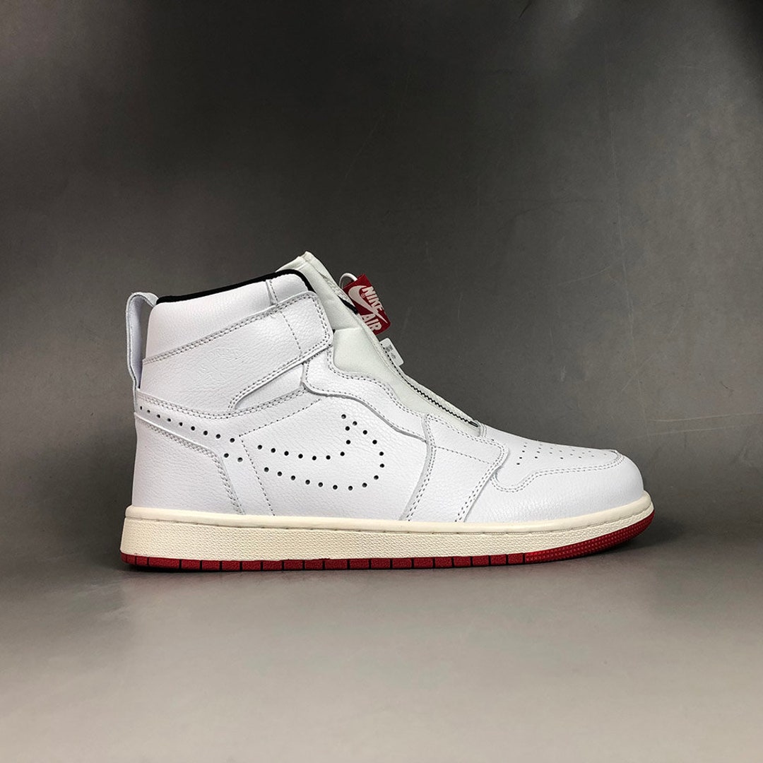jordan 1 retro high zip white university red