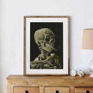 Skeleton Vintage Art Prints | Digital Download | Macabre Art | Vintage Oil Painting | Dark Academia Wall Art | Moody Wall Art | 0010