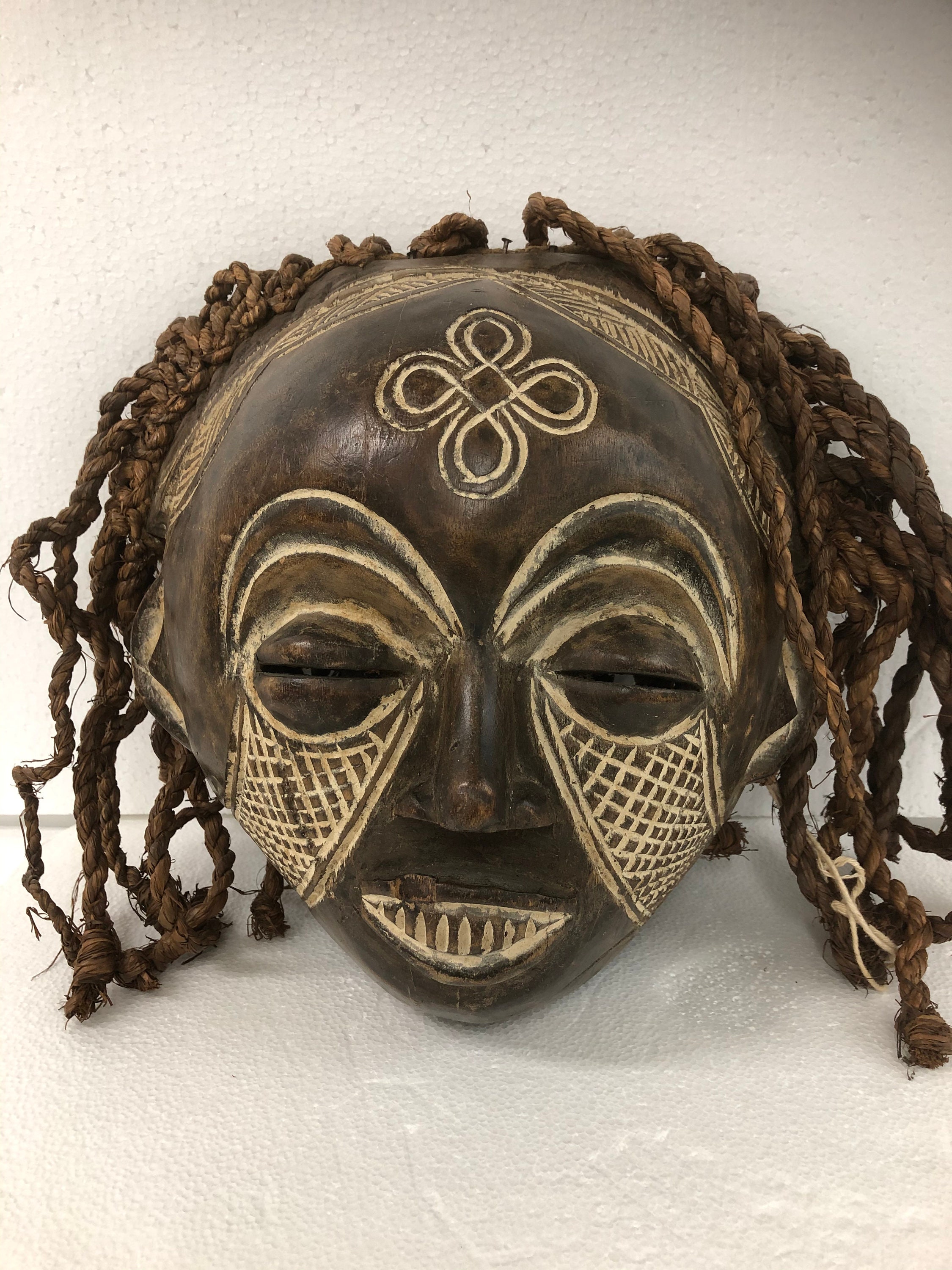 Vintage Chokwe Female Mask With Rope Braids Congo angola Etsy vintage-chokwe-female-mask-with-rope-braids-congo-angola-etsy