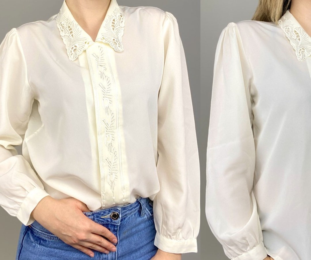 Ameri VINTAGE - EMBROIDERY COLLAR BLOUSE ホワイト の通販 by