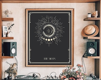 The Moon Tarot Card Art Print: Witchy Astrological Home Decor