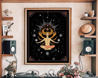Cancer Zodiac Art Print: Boho Astrology Star Sign Decor