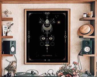 The Empress Tarot Art Print: Celestial Witchy Wall Decor