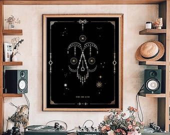 The Death Tarot Card Print, Celestial Witchy Wall Art