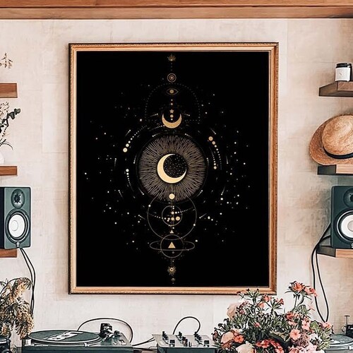 Witchy Wall Decor Sun and Moon Print Witchy Decor Celestial - Etsy