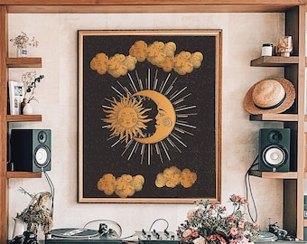 Sun and Moon Print: Celestial Witchy Wall Art