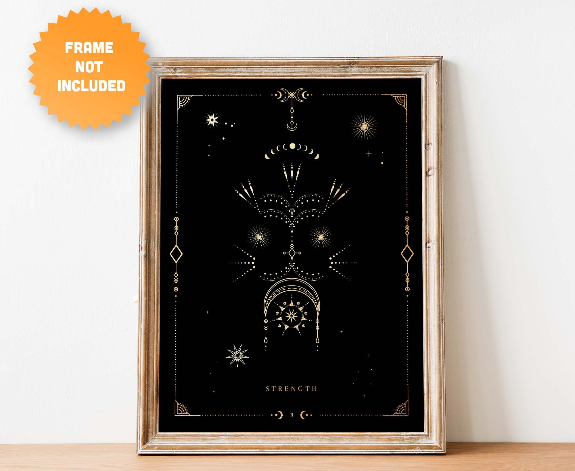 The Strength Tarot Card Print Celestial Decor the Strength | Etsy