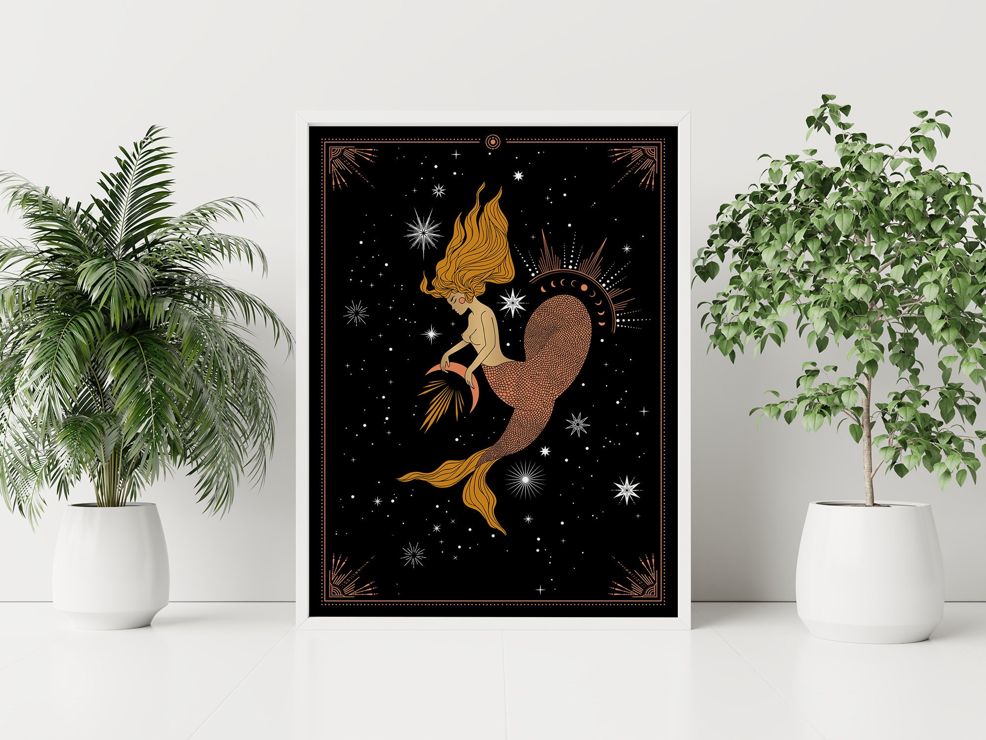 Pisces Zodiac Astrology Art Print Astrology Wall Decor Etsy