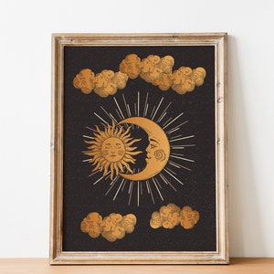 Sun and Moon Print: Celestial Witchy Wall Art image 2