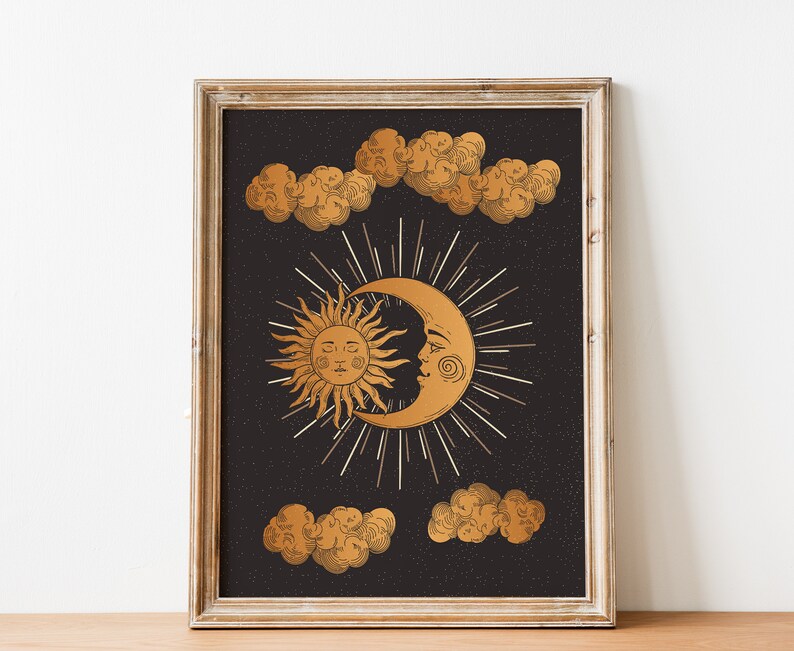 Sun and Moon Print: Celestial Witchy Wall Art image 2