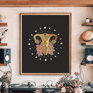 Empower Women Print, Uterus Art Print, Uterus Poster, Witch Decor, Feminine Art, Girl Power Print, Witchy Decor, Women Power Print