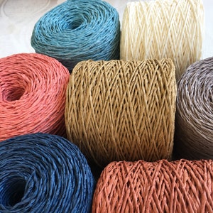 CLOWEX Craft Raffia Paper Crochet Yarn, Twisted Cord, 250 gr/8,8 oz/0,55 lbs and 300 m/328 yds, Bows for Gift Wrapping, Straw Bag Yarn