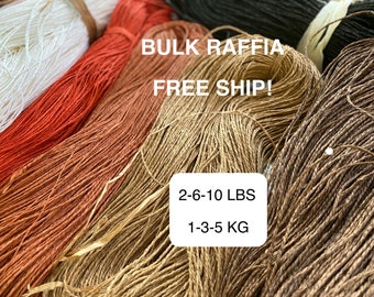 Bulk Raffia Paper Yarn, 2 Strand Twisted Natural Yarn, 1-3-5 kg/2-6-10 lb Craft Paper String, Eco Friendly DIY Rope, Wholesale Straw Cord