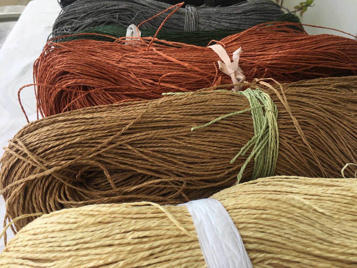 Natural Raffia Paper Skein Yarn 2 Ply Natural Twisted Craft Etsy