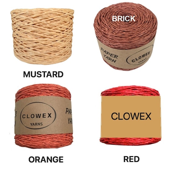 Clowex Craft Raffia Paper Yarn, Twisted Cord for Crochet, Gift