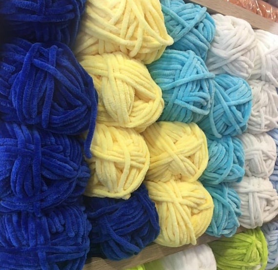 CHUNKY CHENILLE YARN 34 Colors, Amigurumi Yarn for Crochet and Knitting,  Yarn for Crafting, Plush Yarn, Animal Yarn, Blanket Yarn 