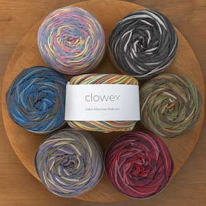 Colorful Variegated Cotton Macrame Cord 3mm, Clowex Multicolor Yarn for DIY Crafts, 142 yd