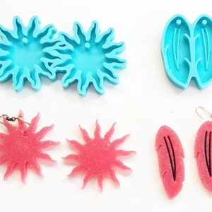 Ohrringe Epoxy Harz Form Schlüsselbund Anhänger Silikonform DIY Handwerk Schmuck Gießen Werkzeuge