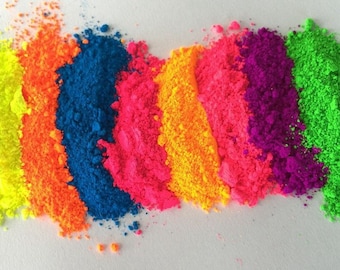 Neon Fluorescent  Mica Pigment Powder 3g-100g Resin Art, Nail Art, Make Up, Soap Making,  Painting