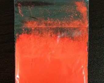Orange Red Neon Fluorescent Mica Pigment Powder 3g-100g, Epoxy Resin, Nail Art Polish, Makeup