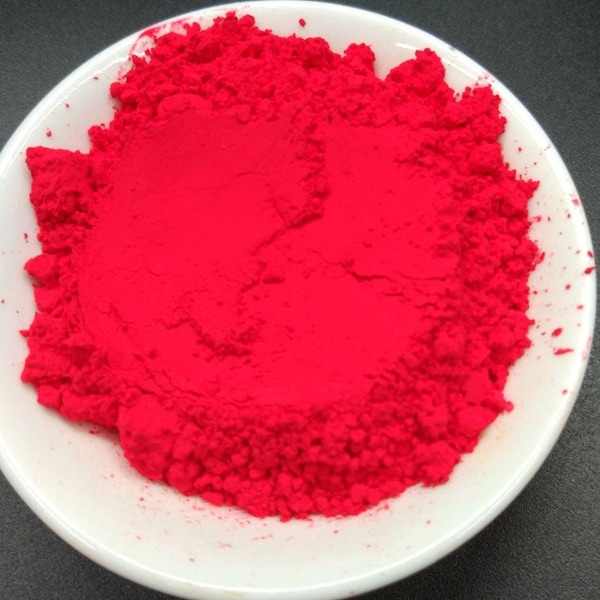 Ruby Red Neon Fluorescent Mica Pigment Powder 3g-150g, Epoxy Resin, Nail Art Polish, Makeup, Soap