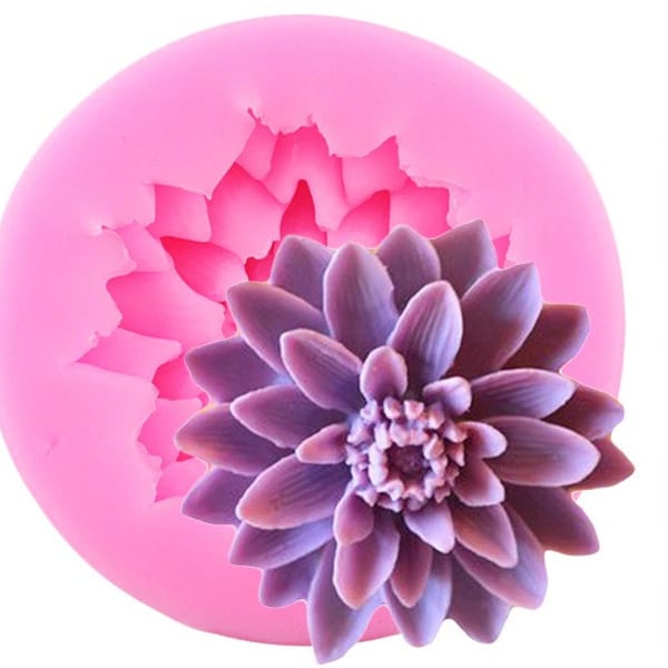 Lotus Flower Styling Silicone Mould Fondant Chocolate Soap Mold Cake Decorator tools Sugar Craft Bakeware