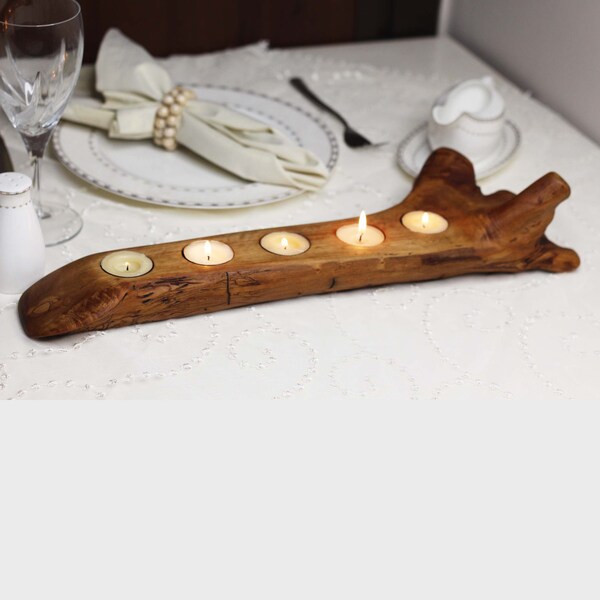 Wood Tealight Holder Etsy