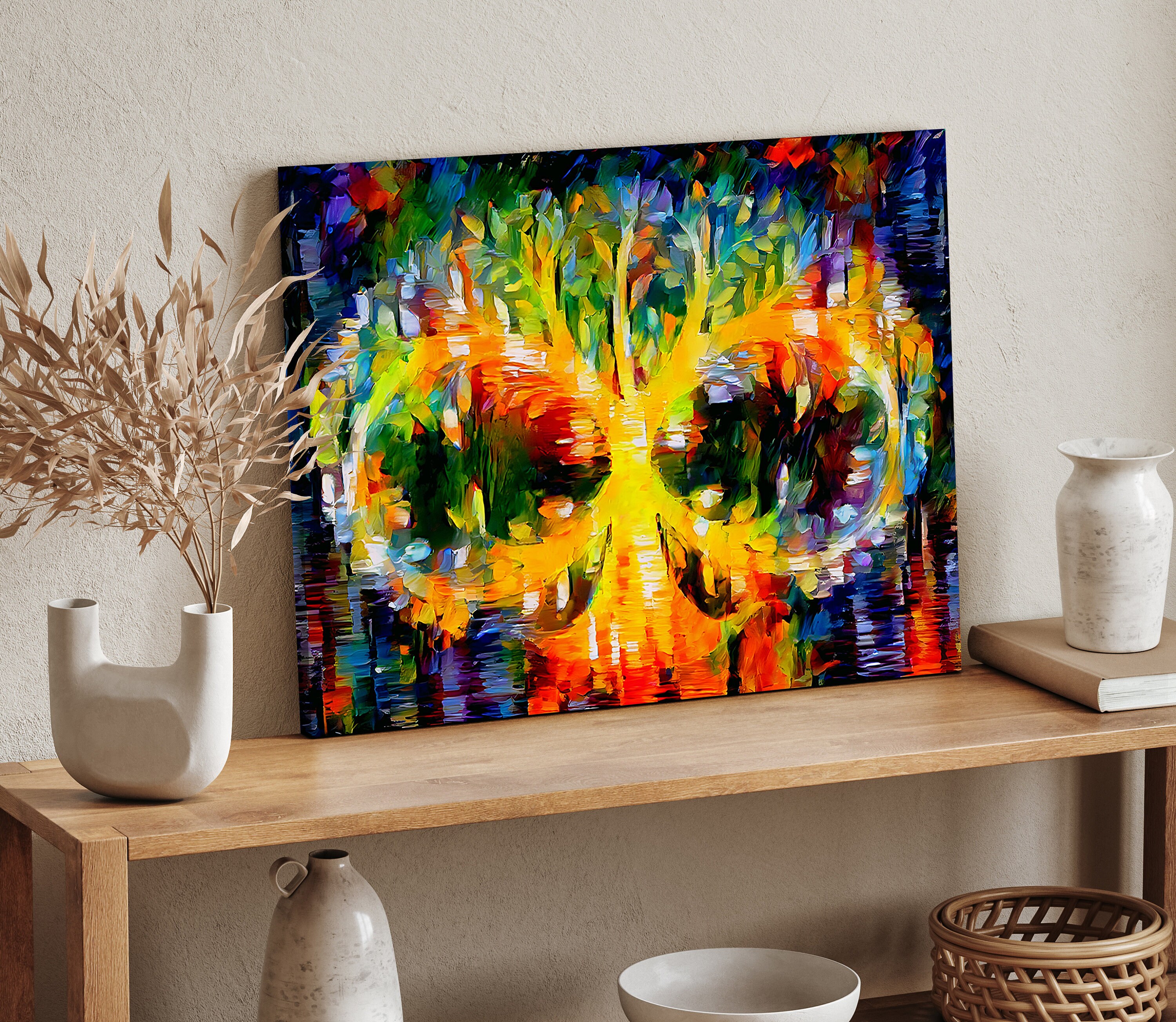 Family Tree Wall Art Canvas Prints Multicolor Rainbow Statement Art