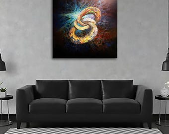 Infinite Fusion – Abstract Infinity Symbol Poster | Cosmic Energy Art | Vibrant Surreal Space Print | Sacred Geometry Decor | Free Shipping