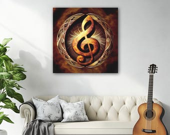 Celestial Soundwave – Sacred Musical Note Poster | Cosmic Music Wall Art | Infinity Inspired Symbol for Sound | Free Shipping