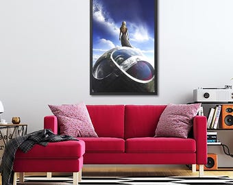 Skyward Infinity – Surreal Vertical Infinity Symbol Poster | Dreamlike Sci-Fi Wall Art | Futuristic Sky Landscape Print | Free Shipping