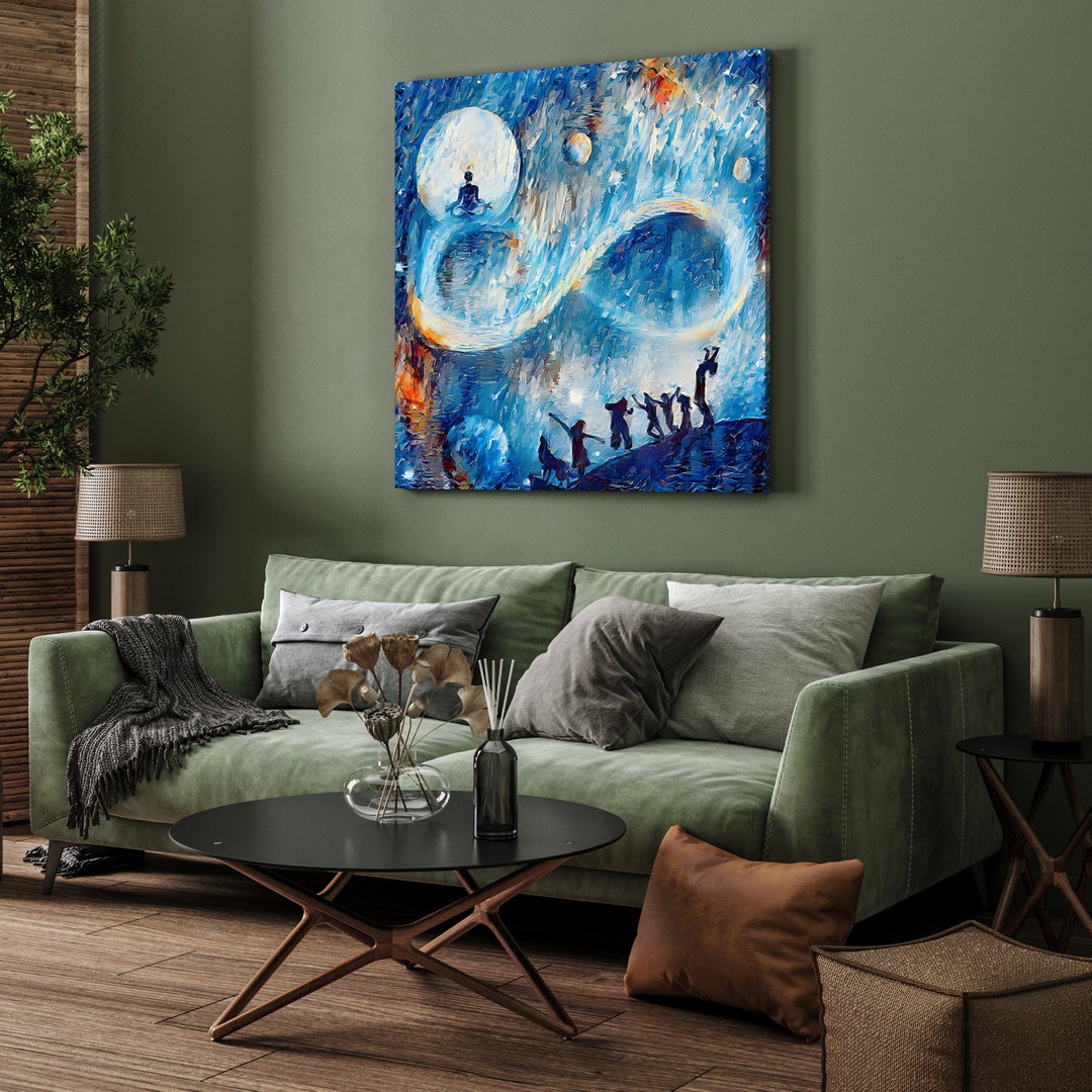 MOON Canvas Art INFINITY Symbol Galaxy POSTER Flow Art - Etsy