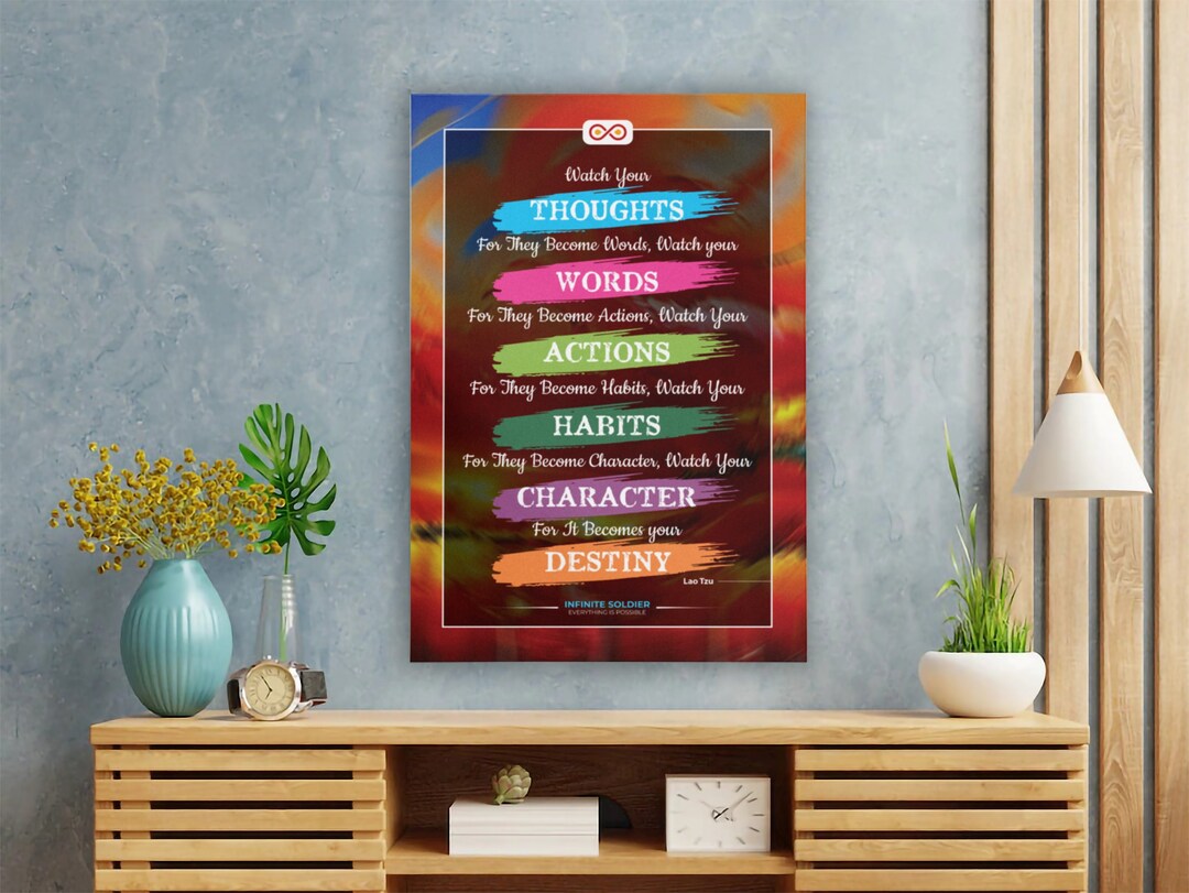 Watch Your Thoughts Motivational Poster Print Inspirational Saying ...