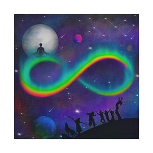 Infinity Moon Light Canvas Painting Meditation Canvas Art Print Moon ...