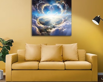 Celestial Awakening – Surreal Infinity Symbol Poster | Cosmic & Sci-Fi Wall Art | Motivational Astral Landscape New Age Print, Free Shipping