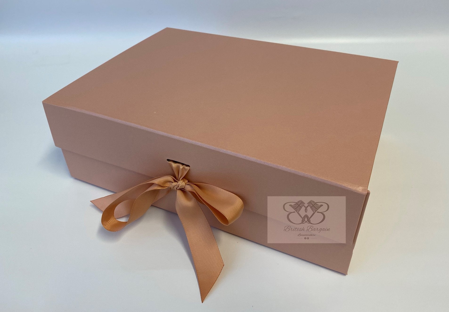 Large Rose Gold Gift Box With Ribbon Luxury Rose Gold Gift Etsy UK
