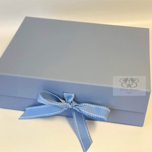 Large Baby Blue Gift Box With Ribbon Luxury Baby Blue Gift Box Baby Boy ...