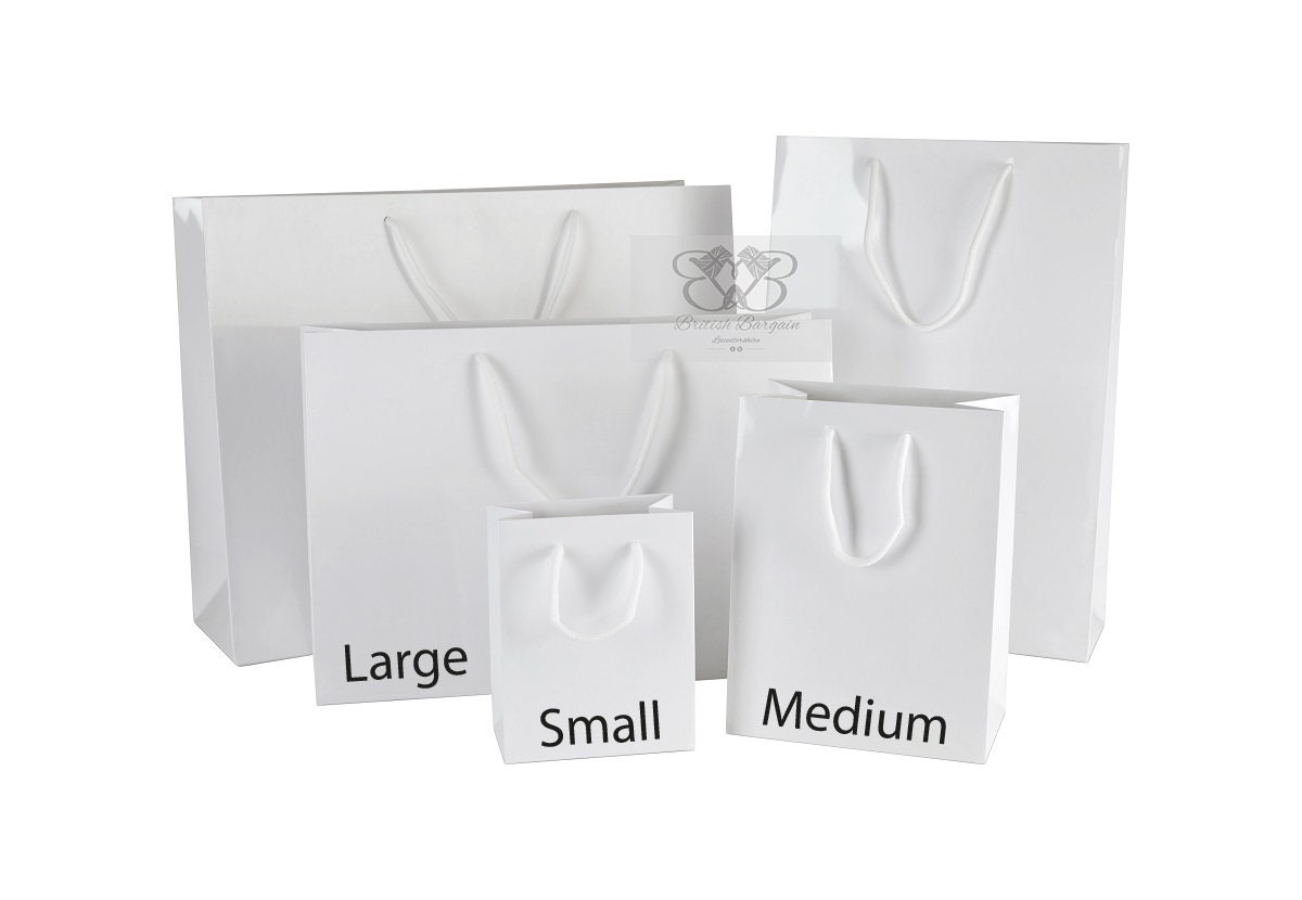 White & Brown Paper Craft Bags, Paper Bags With Handles, Party