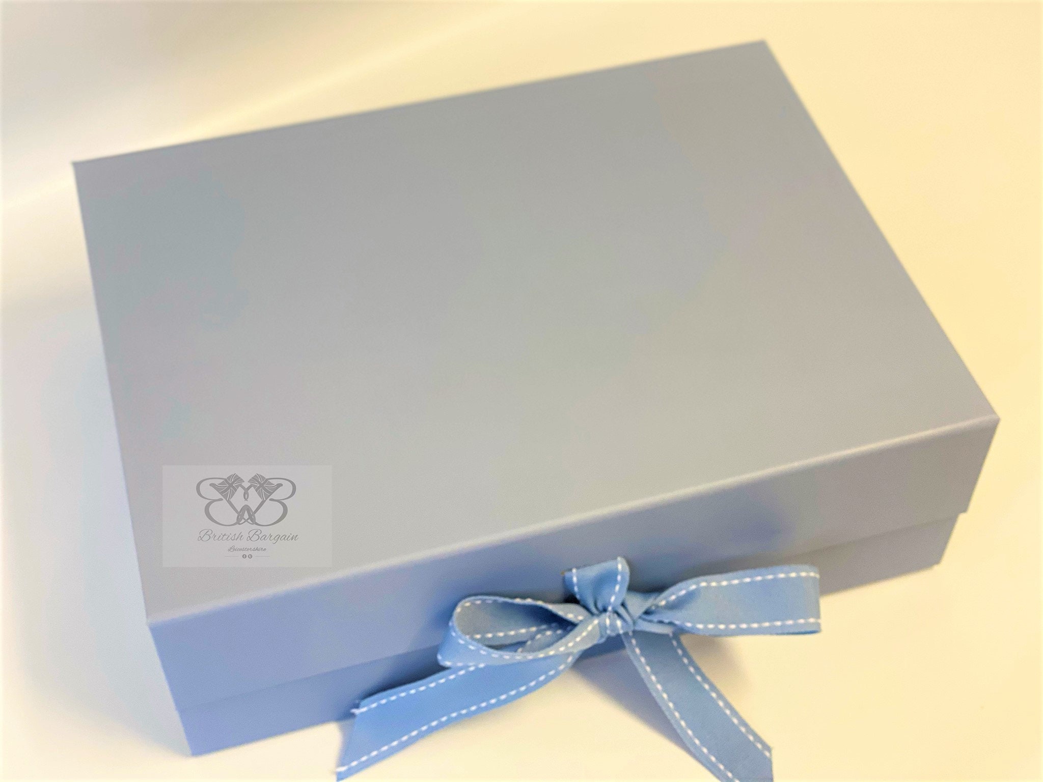 Large Baby Blue Gift Box With Ribbon Luxury Baby Blue Gift Etsy UK