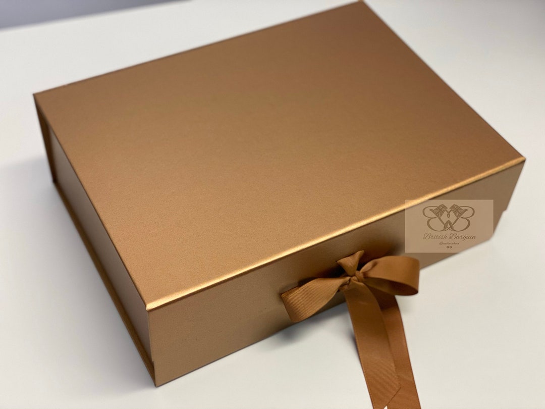 Large Copper Gift Box With Ribbon Luxury Copper Gift Box Groomsman