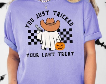 Comfort Colors® Funny Halloween Ghost Shirt, Women's Cute Halloween Shirt, Trick or Treat Shirt, Halloween Party Shirt, Spooky Season Shirt