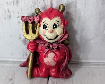 Vintage Ceramic Little Love Devil Fridge Magnet