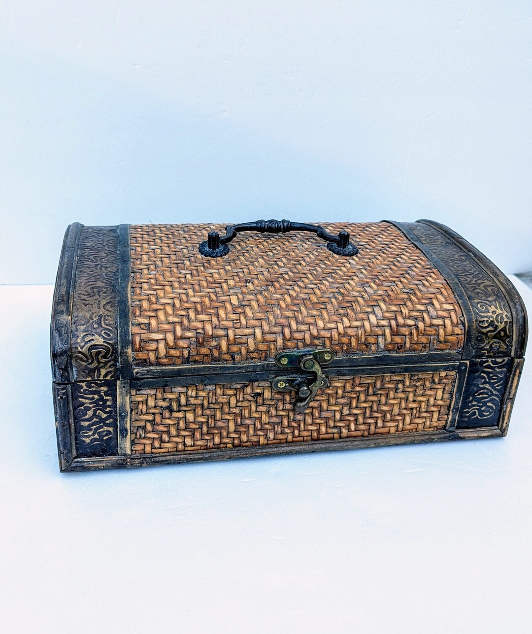 Vintage Wooden Treasure Chest Box - Etsy