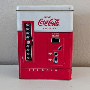 1996 Coca Cola Collectible Vending Machine Tin With Lid