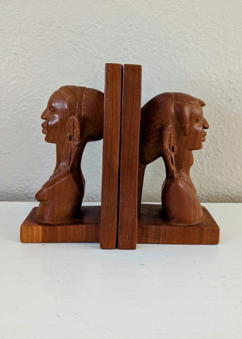2 Hand Carved Vintage African Tribal Bookends - Etsy