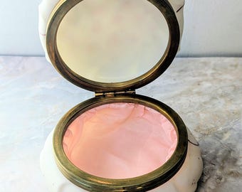 Antique Wave Crest Vanity Box with Silk Interior