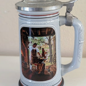 Vintage Avon The Building of America Stein Collection “The Blacksmith” Beer Stein 1985